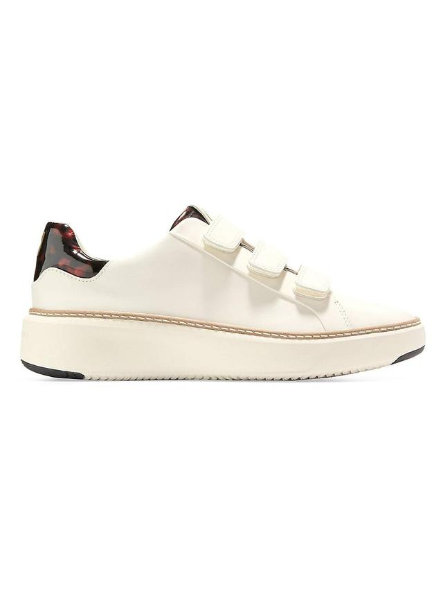 Cole Haan Womens GrandPr Topspin Triple Strap Sneaker - Beige Size 5 Product Image