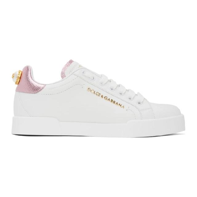 Portofino Sneakers In White Leather With Logo Pearl Product Image