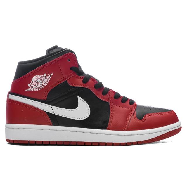 Air Jordan 1 Mid - Black/White/Gym Red Male Product Image