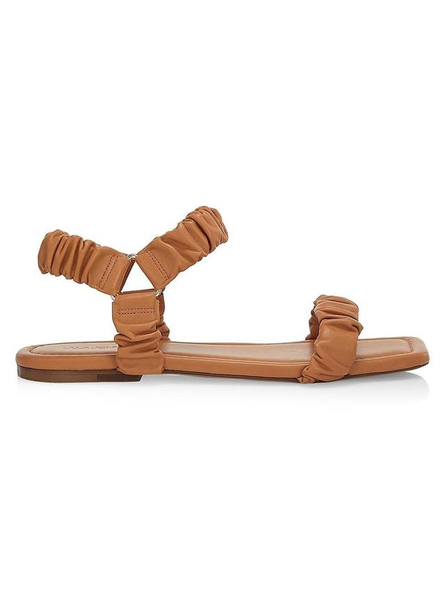 Womens Ruched Leather Sandals Product Image
