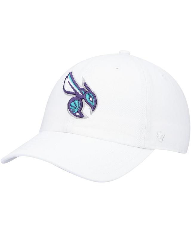 Mens 47 White Charlotte Hornets Team Clean Up Adjustable Hat Product Image