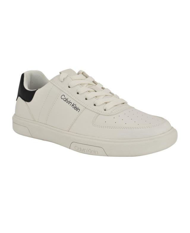 Calvin Klein Mens Glenti Lace-Up Casual Sneakers - Ivory Product Image