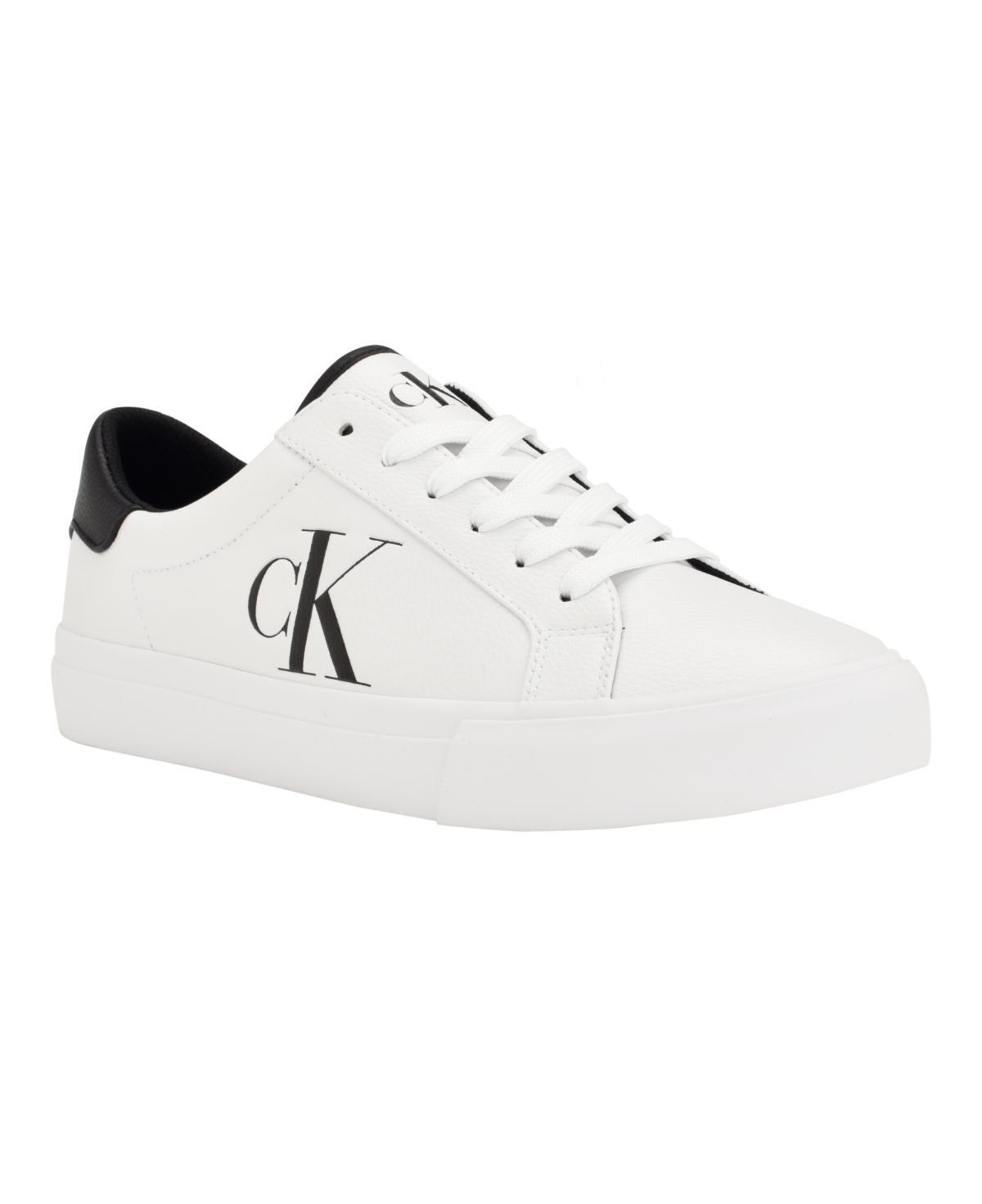 Calvin Klein Mens Rex Logo Two Tone Sneakers - White Product Image