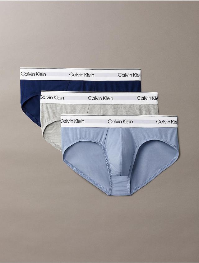 Calvin Klein Mens Modern Cotton Stretch 3-Pack Hip Brief - Multi - S Product Image