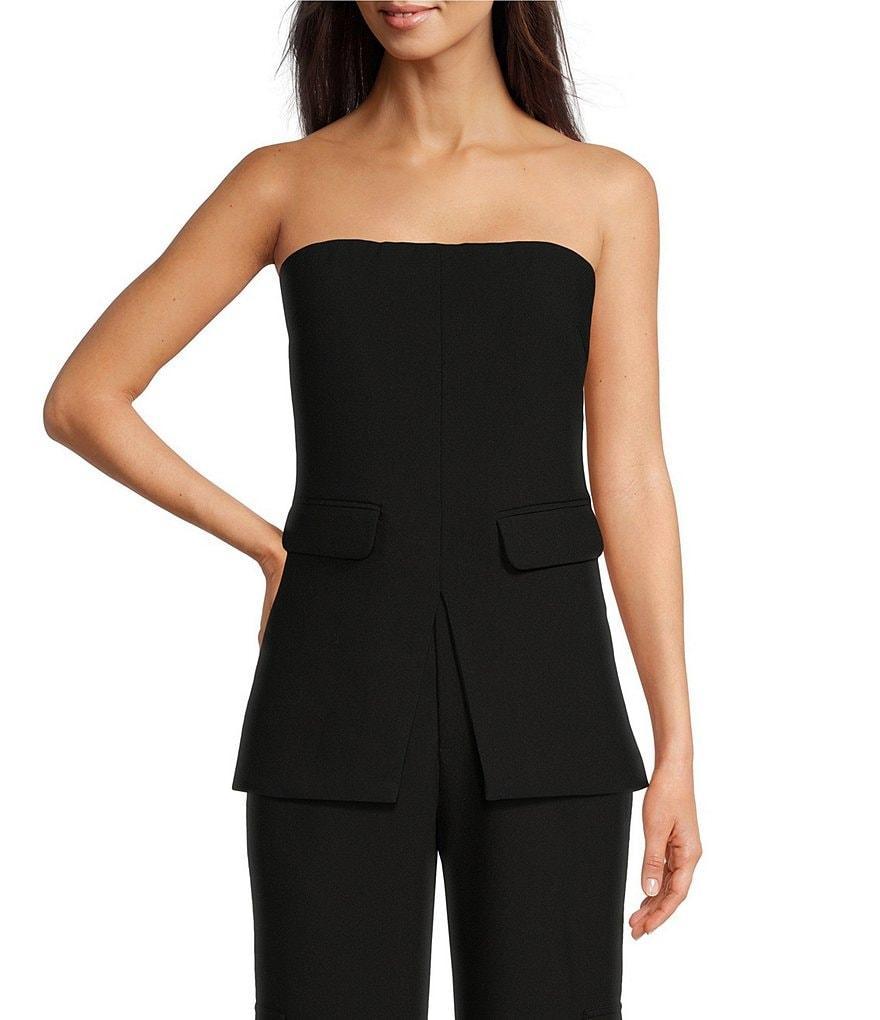 Le' AL.X Woven Crepe Straight Neck Sleeveless Cargo Suit Coordinating Top product image