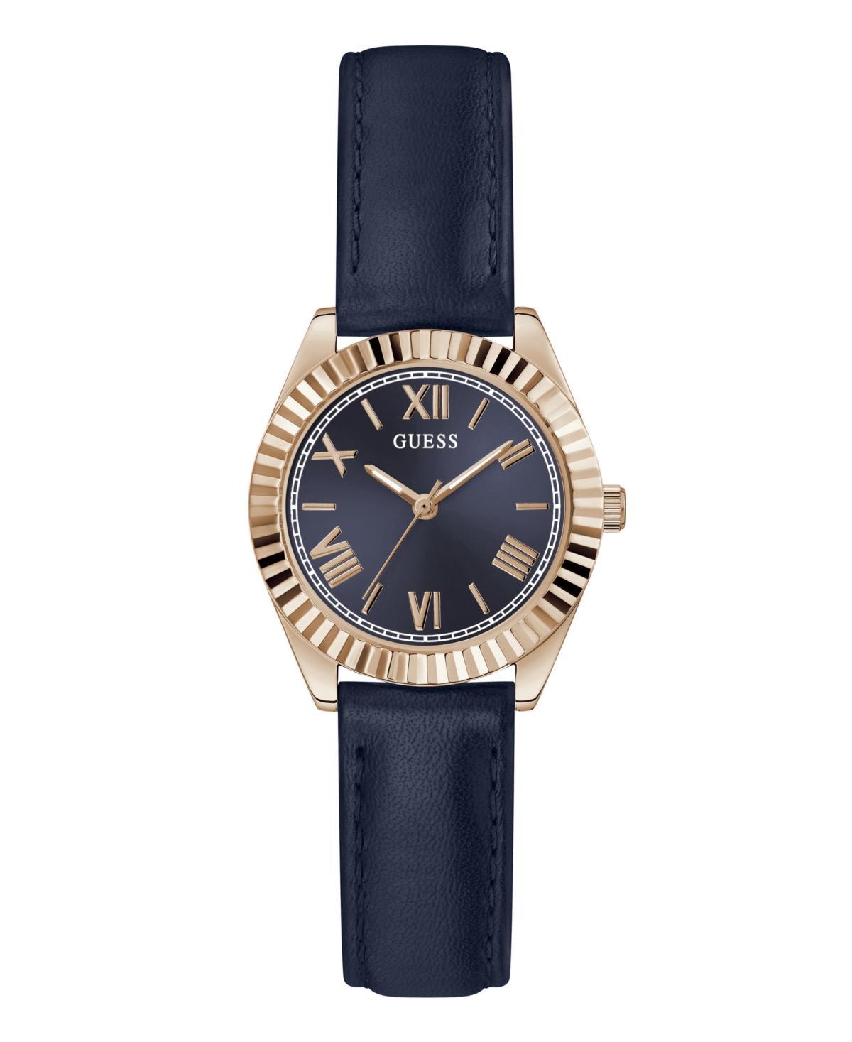 Guess Womens Analog Blue Genuine Leather Watch 30mm Product Image