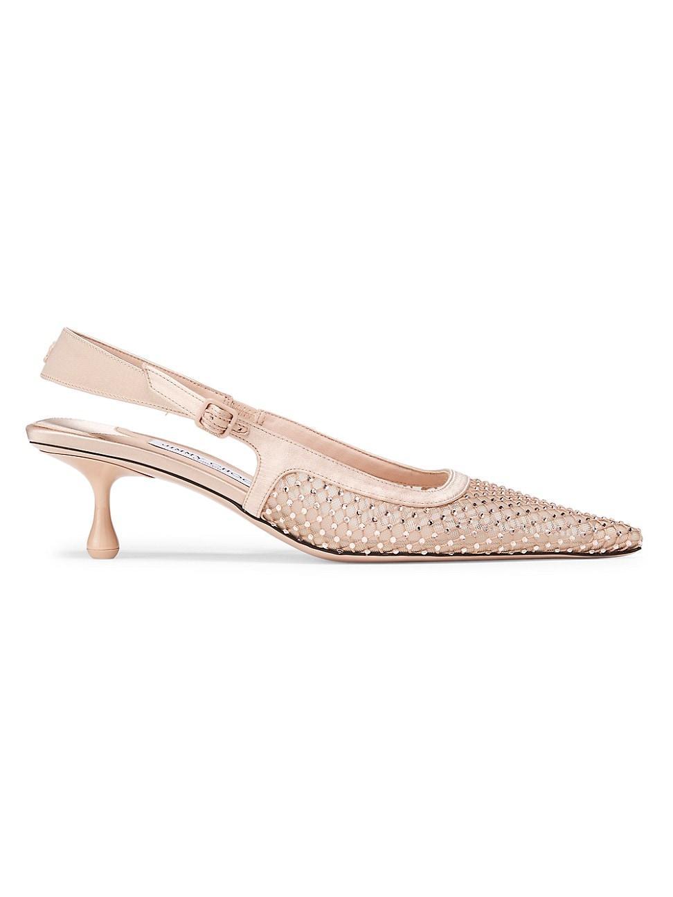 Womens Amel Crystal-Embellished Satin Pumps Product Image