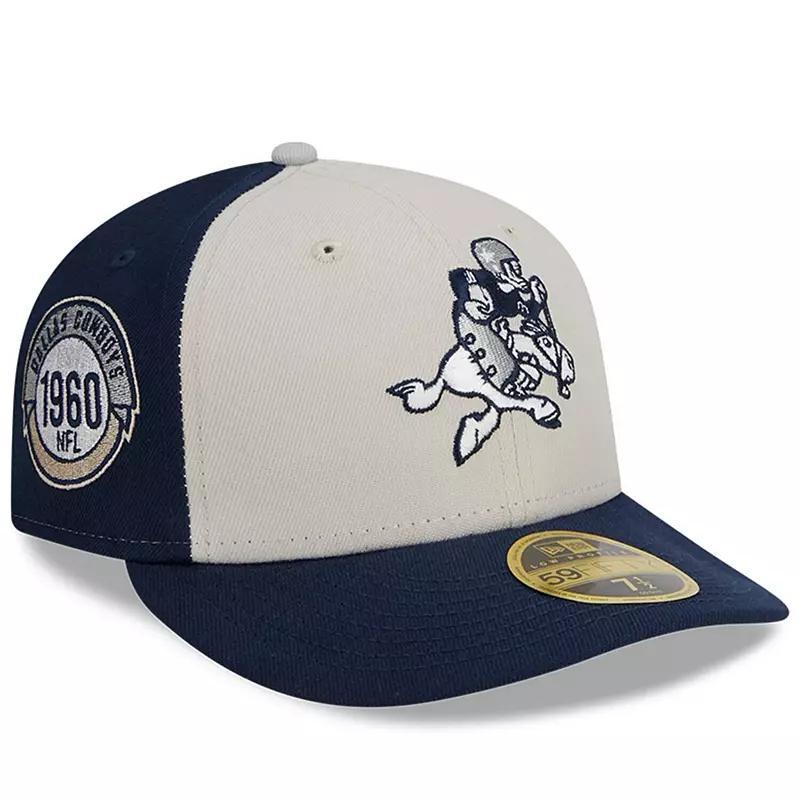 Mens New Era Cream/Navy Dallas Cowboys 2023 Sideline Historic Low Profile 59FIFTY Fitted Hat Product Image