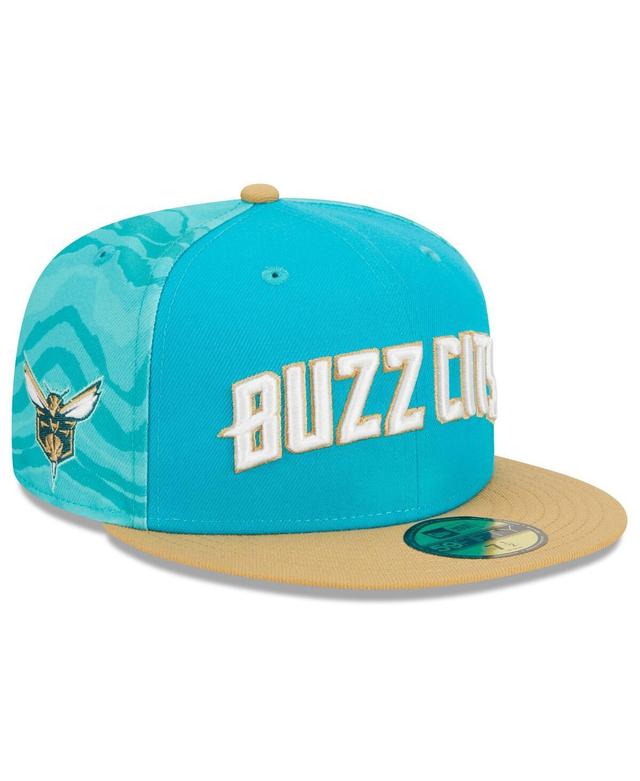 Mens New Era  Turquoise/Gold Charlotte Hornets 2023/24 City Edition 59FIFTY Fitted Hat Product Image