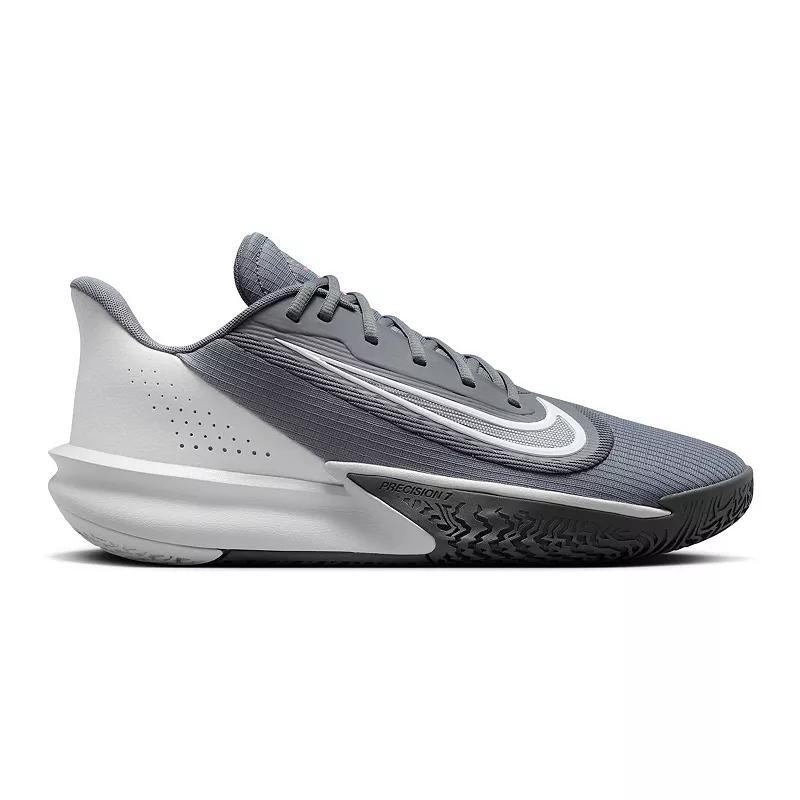 Nike Precision VII Mens Basketball Shoes Grey Gray Photon Product Image