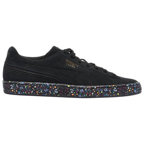 PUMA Mens Suede Speckled - Shoes Black/Gold Product Image