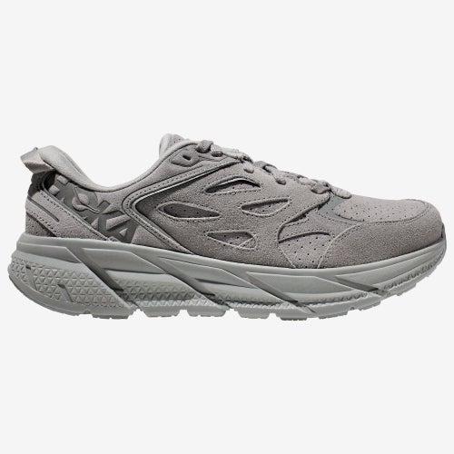 Hoka Mens HOKA Clifton L Suede - Shoes Grey/Grey/Grey Product Image