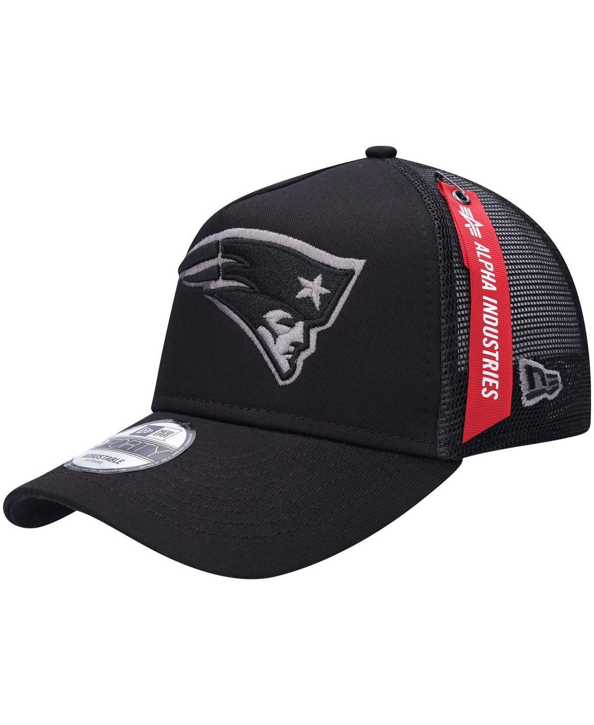 Mens New Era x Alpha Industries New England Patriots A-Frame 9FORTY Trucker Snapback Hat Product Image