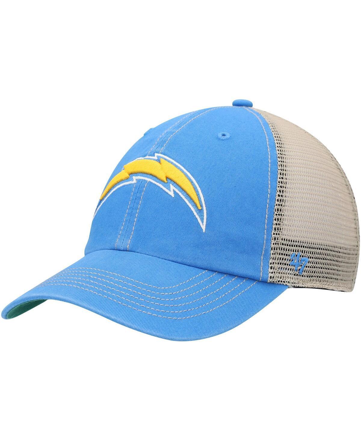 Mens 47 Brand Powder Blue Los Angeles Chargers Trawler Trucker Clean Up Snapback Hat - Powder Blue Product Image