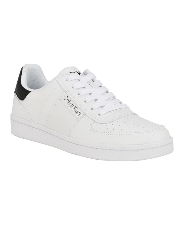 Calvin Klein Mens Logo Sneakers - White Product Image