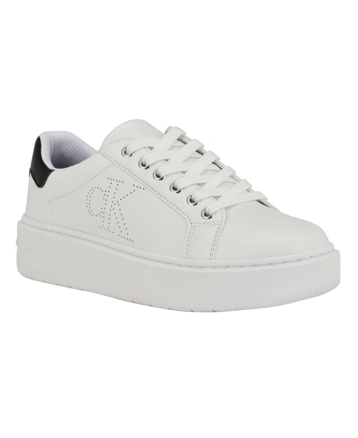 Calvin Klein Womens Daili Lace-Up Platform Casual Sneakers Womens Shoes Product Image