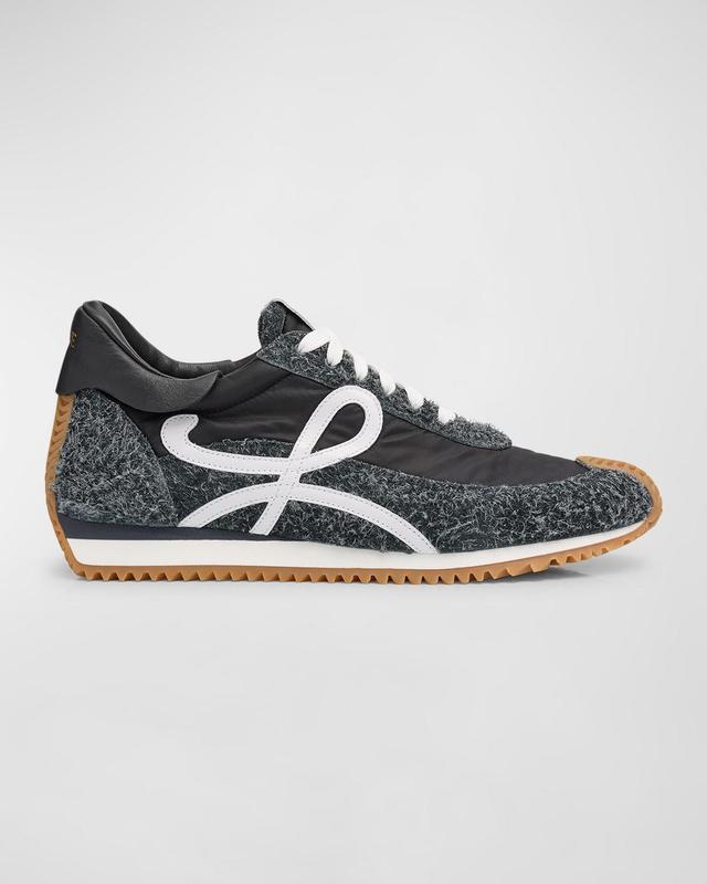 Mens Flow Runner Nylon and Brushed Suede Sneakers Product Image