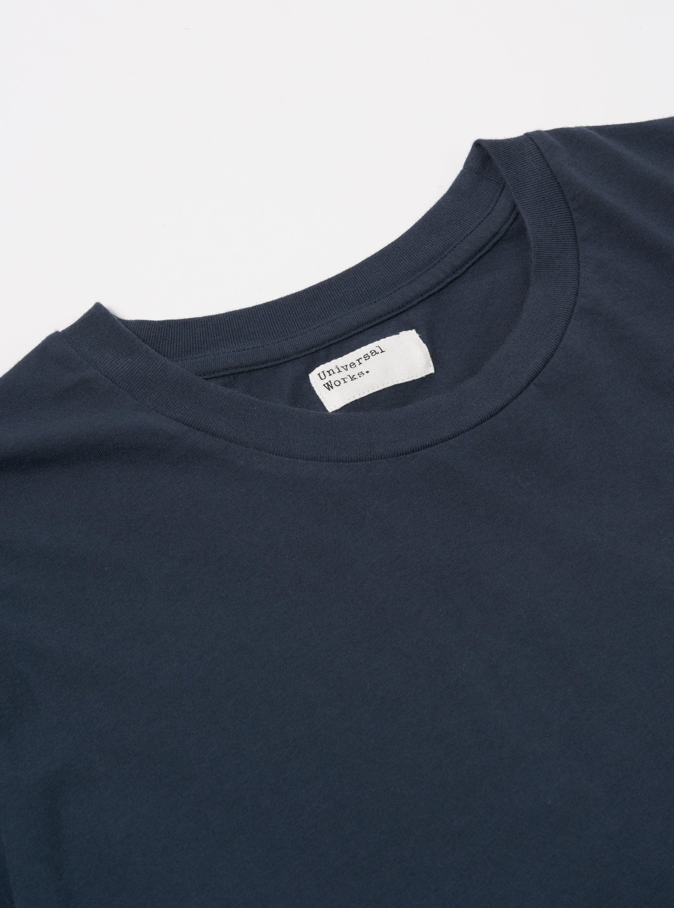 Universal Works L/S Tee in Navy Organic Jersey Product Image