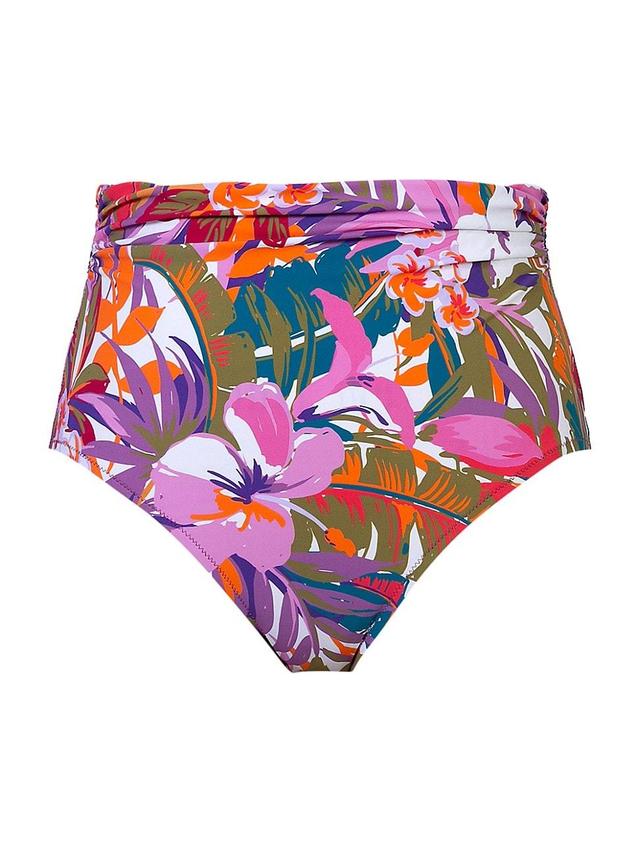 Womens Floral High-Rise Bikini Bottoms Product Image