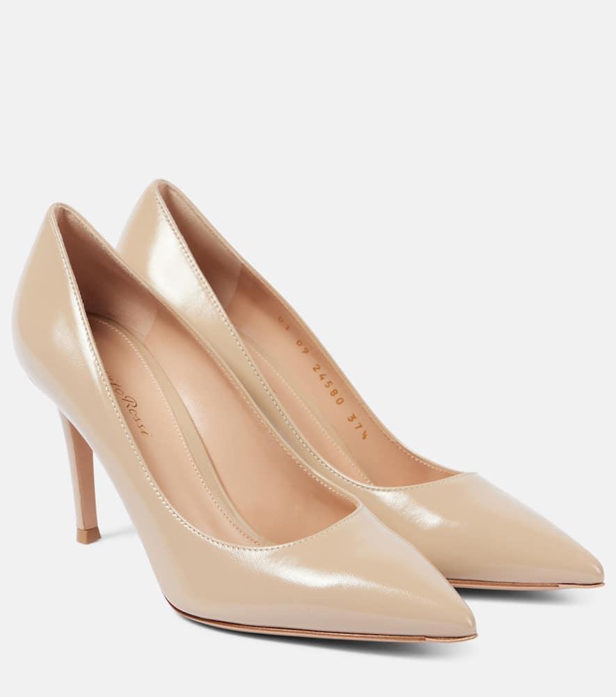 GIANVITO ROSSI Patent High-heel Pumps In Beige Product Image