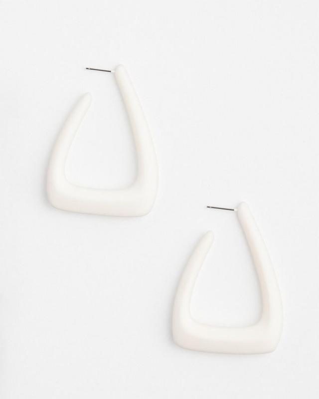 No Droop Ecru Coated Hoop Earring   Chico's - Ecru - Women Product Image