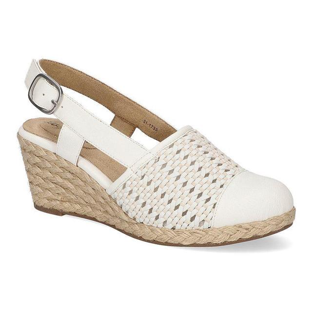 Easy Street Taffy Womens Slingback Espadrille Wedges White Product Image