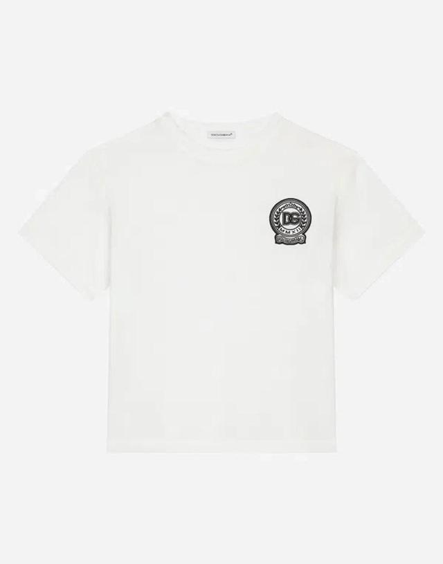 Jersey T-shirt With Dg Logo In White Product Image