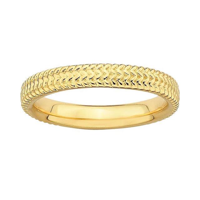 Stacks & Stones 18k Gold Over Silver Textured Stack Ring, Womens Product Image