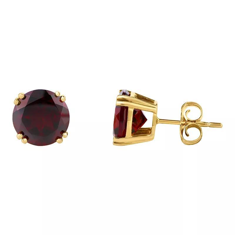 14k Gold Garnet Stud Earrings, Womens Product Image