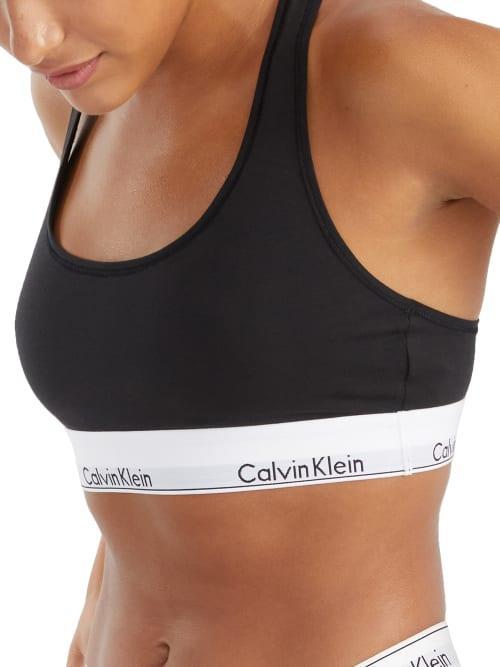 Calvin Klein Modern Cotton Unlined Bralette F3785, Womens Black Product Image