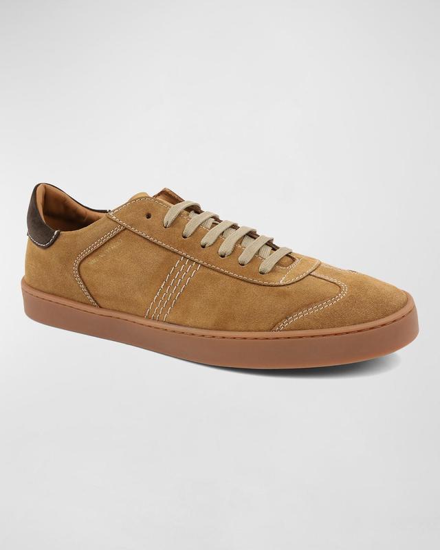 Mens Bono Suede Low-Top Sneakers, Cognac Product Image