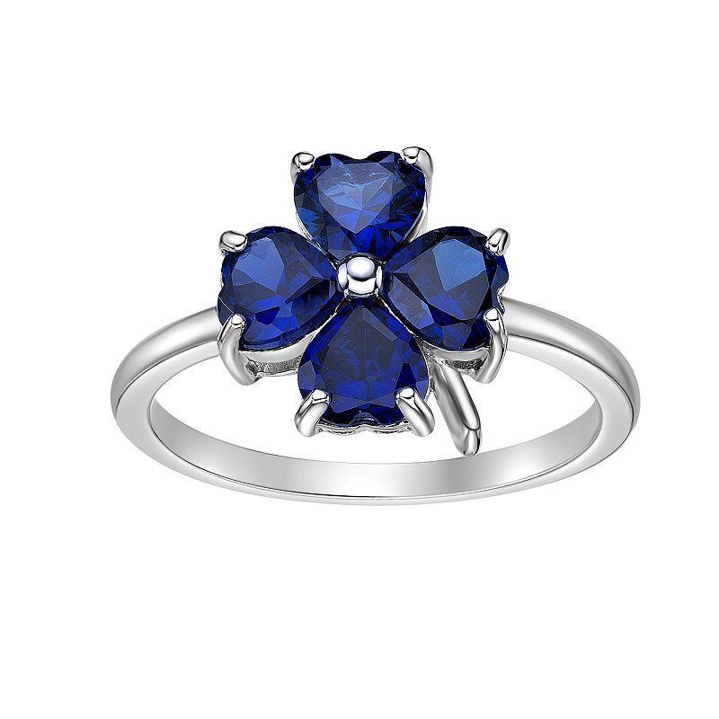 Gemminded Sterling Silver Lab-Created Sapphire Ring, Womens Product Image