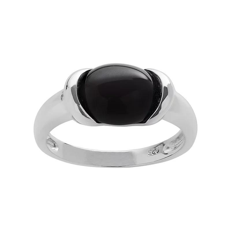 Onyx Sterling Silver Ring, Womens Black Product Image