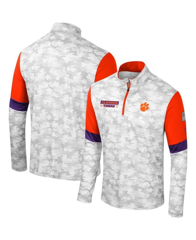 Mens Colosseum Camo Clemson Tigers OHT Military Appreciation Tomahawk Quarter-Zip Windshirt Product Image