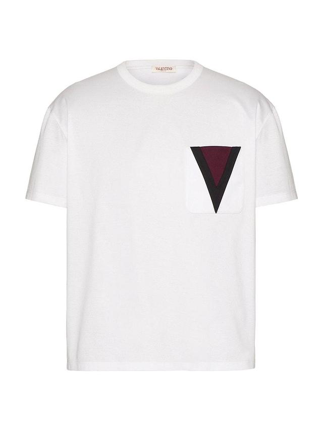 Mens Cotton T-Shirt With Inlaid V Detail Product Image