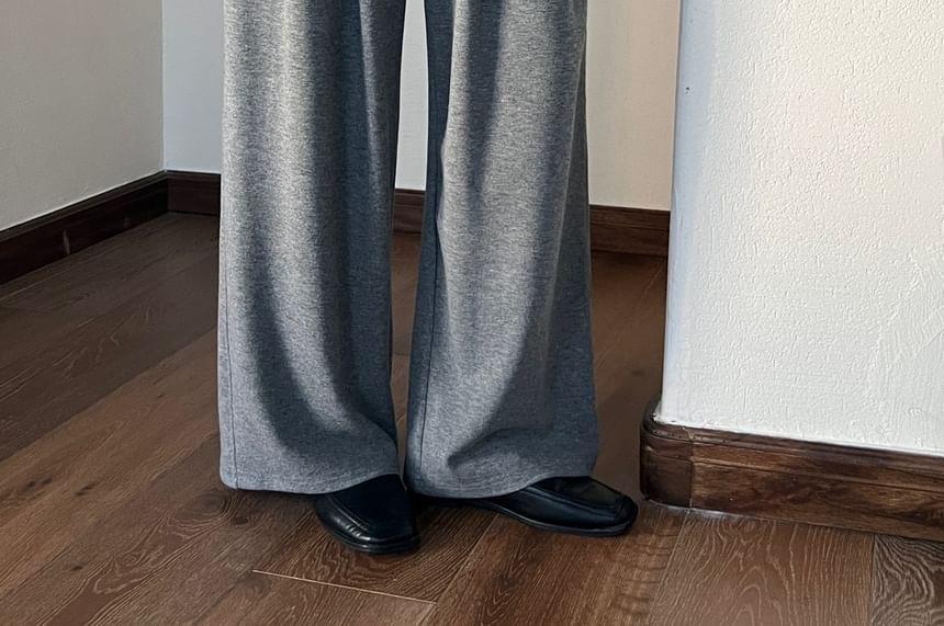 High Rise Plain Loose-Fit Wide-Leg Sweatpants Product Image