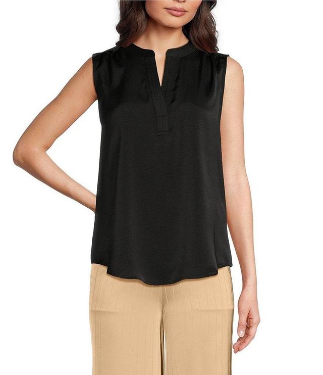 DKNY Sueded Satin V-Neck Sleeveless Tank Product Image