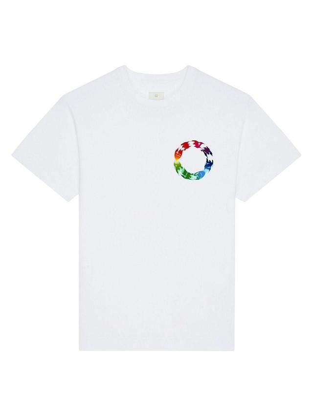 Mens Slim Fit T-Shirt In Cotton With Circle Print Product Image