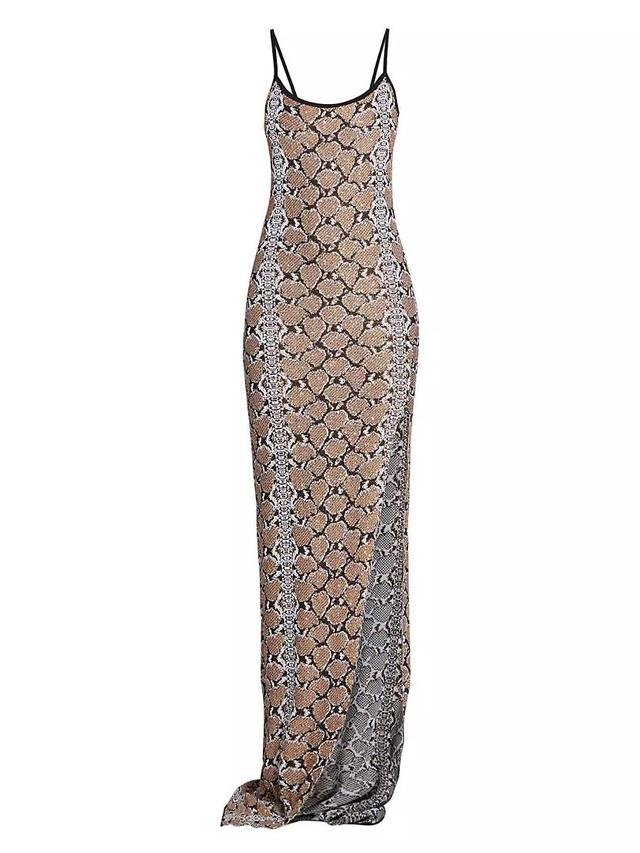 Sequined Python Print Tank Gown Product Image