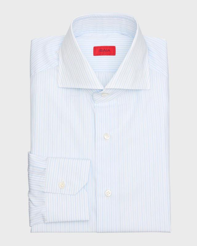 Mens Cotton Stripe Dress Shirt Product Image