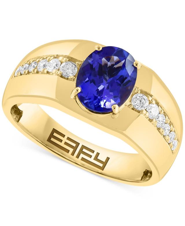 Effy Mens Tanzanite (1-3/4 ct. t.w.) & Diamond (1/3 ct. t.w.) Ring in 14k Gold Product Image