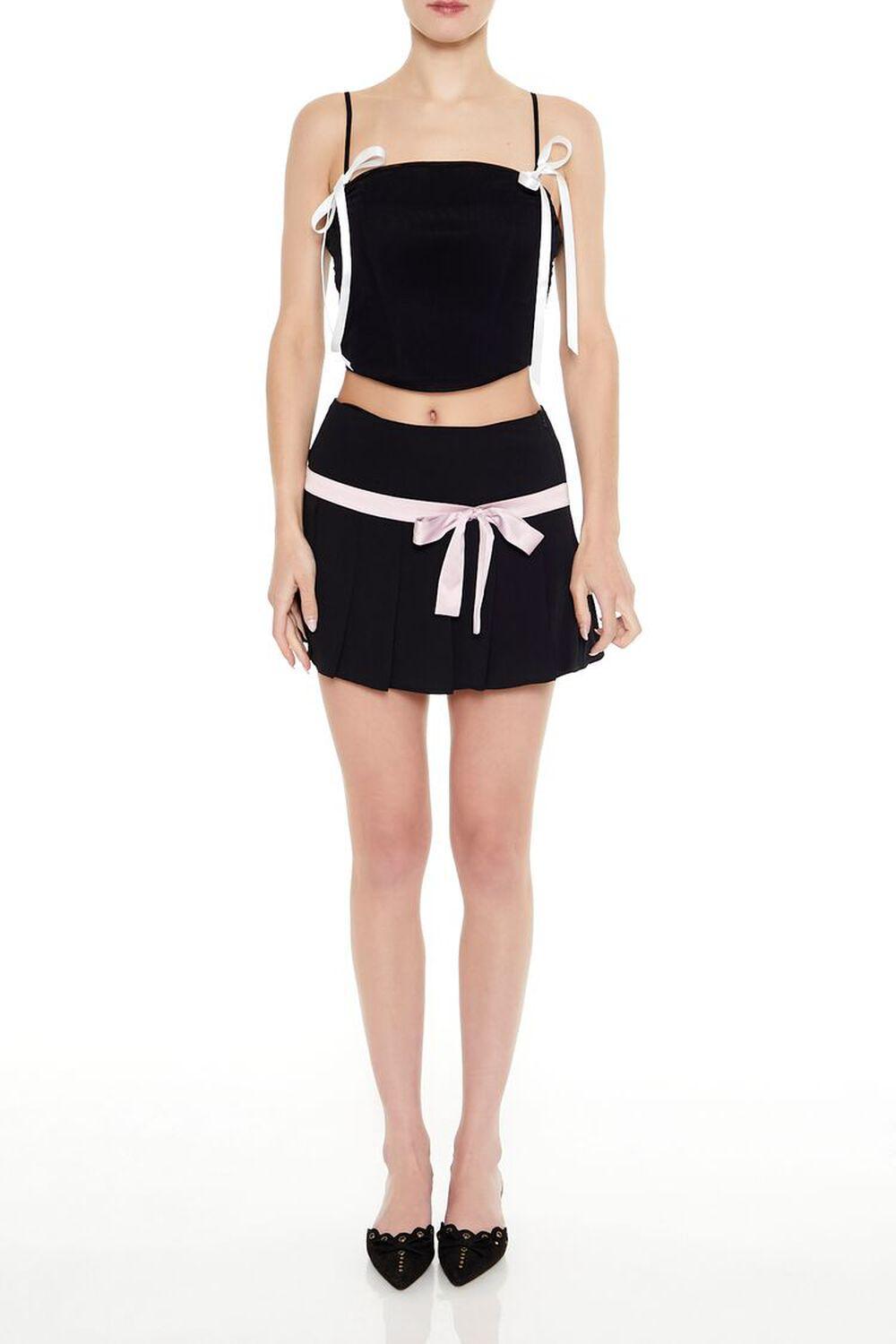 Mesh Bow Cropped Cami | Forever 21 Product Image