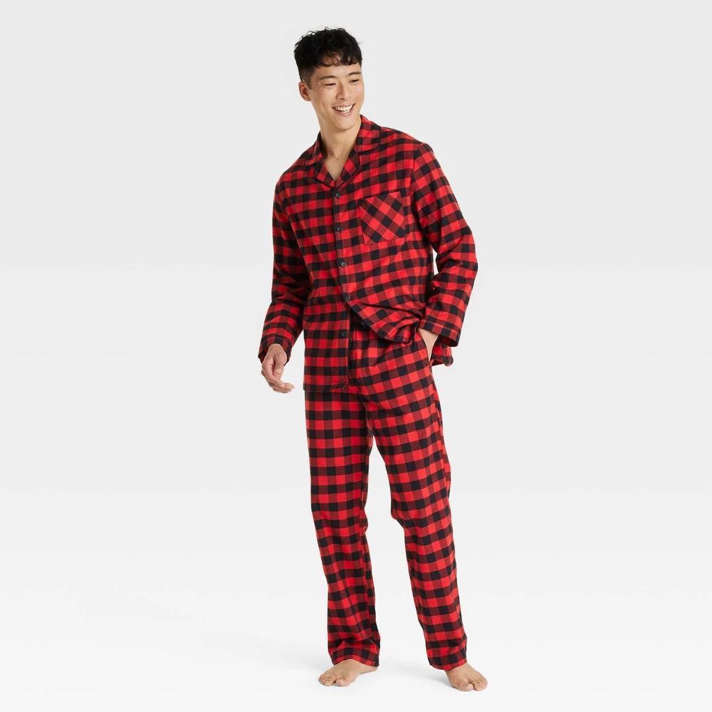 Mens Buffalo Check Woven Pajama Set - Goodfellow & Co Red M Product Image