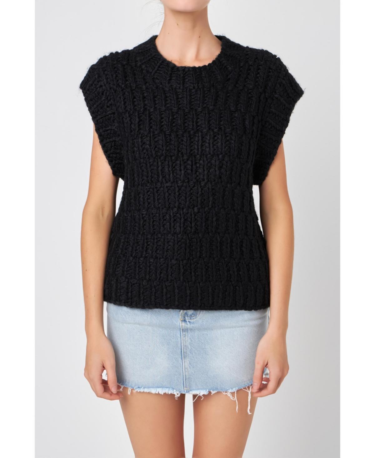 Womens Chunky Knit Sweater Vest Product Image