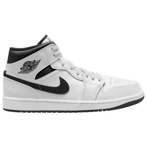 Jordan Mens Jordan AJ 1 Mid - Mens Basketball Shoes White/Black/White Product Image