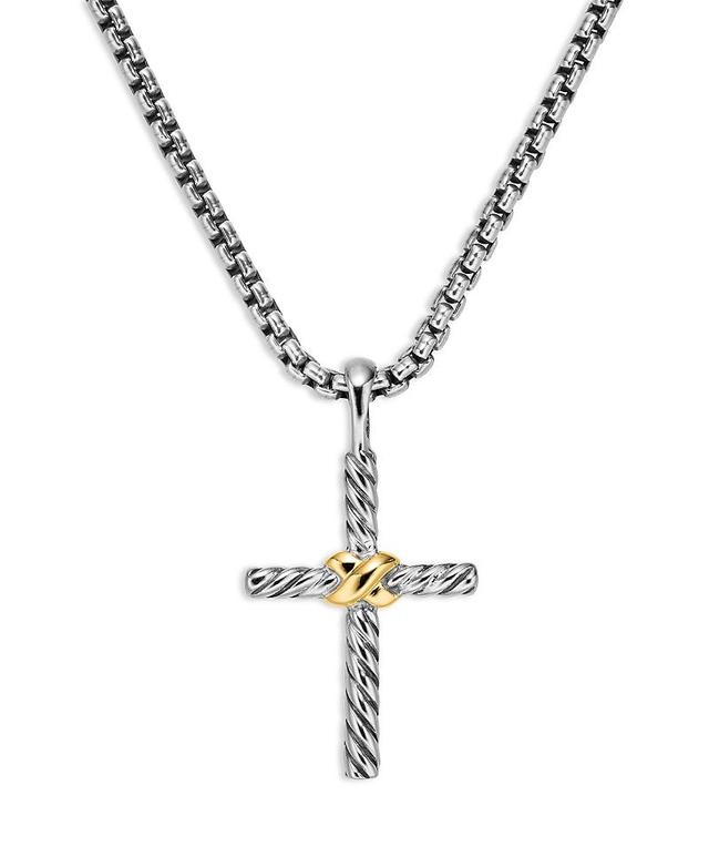 Womens Petite X Cross Necklace with 14K Yellow Gold Product Image