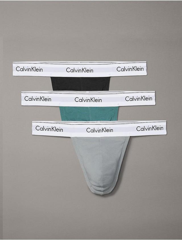 Calvin Klein Mens Modern Cotton Stretch 3-Pack Thong - Multi - M Product Image