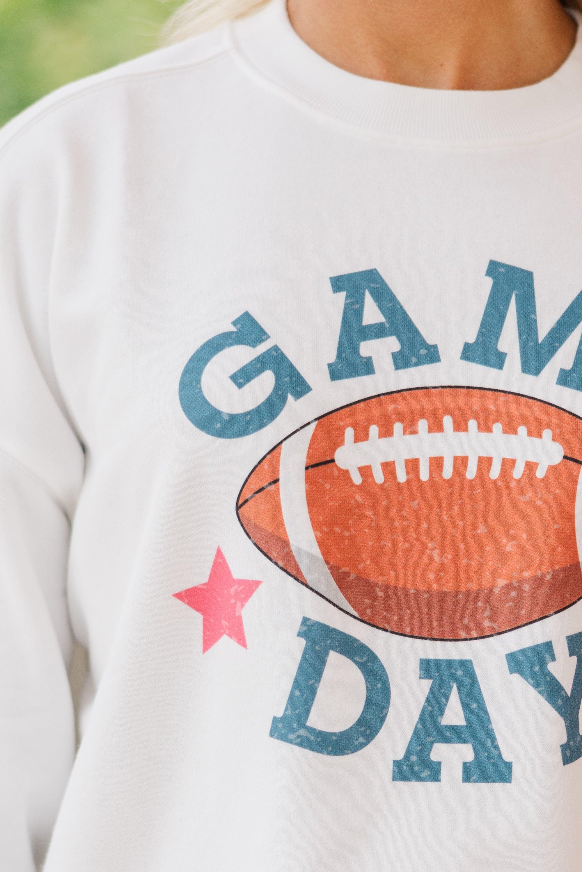 The Big Game White Graphic Sweatshirt Female Product Image