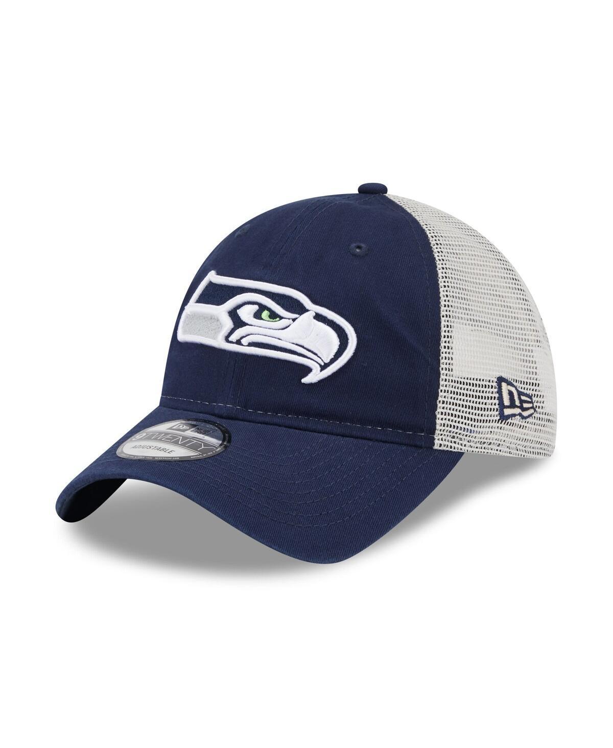 Mens New Era Navy/Natural Seattle Seahawks Loyal 9TWENTY Trucker Hat Product Image