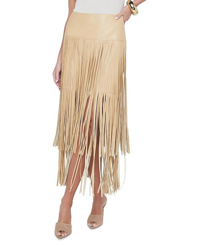 LAgence Karolina Tiered Fringe Midi Skirt Product Image